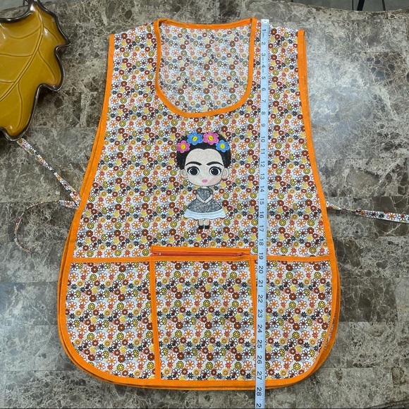 Craft Apron Mexican Artisan Little Frida Embroidered,Mandil Artesanal Mexicano - Picture 7 of 9